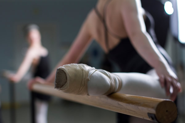 At the barre - no leg-warmers required...