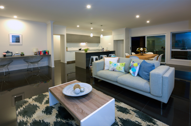 Green Homes Australia display home living area