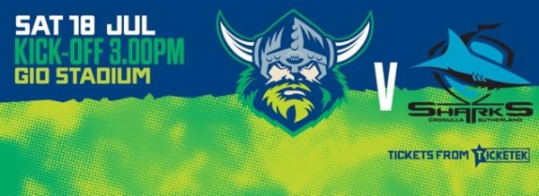 raiders versus sharks round 19