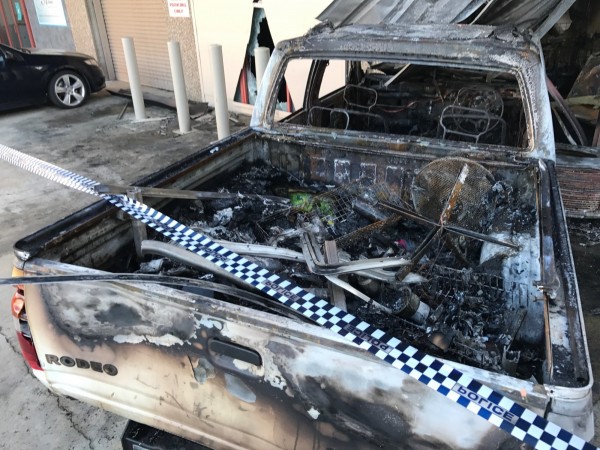 Ute crash in Fyshwick. Photo: Charlotte Harper