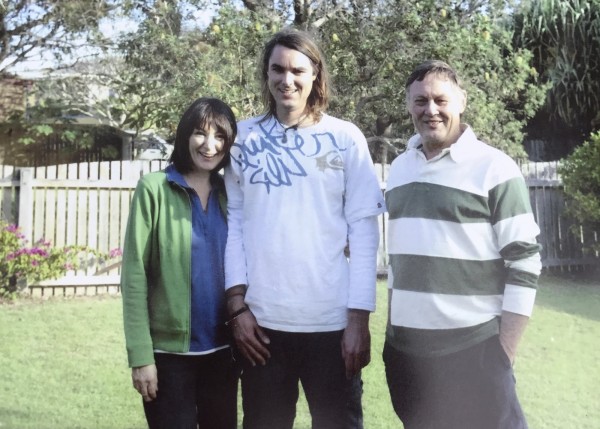 The Waughs with their son Eden.