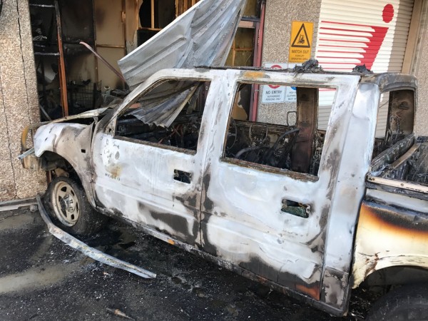 Ute crash in Fyshwick. Photo: Charlotte Harper