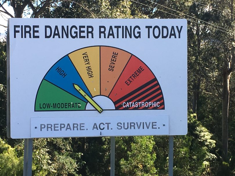 Fire Danger Rating signs, part of the landscape in South East NSW.