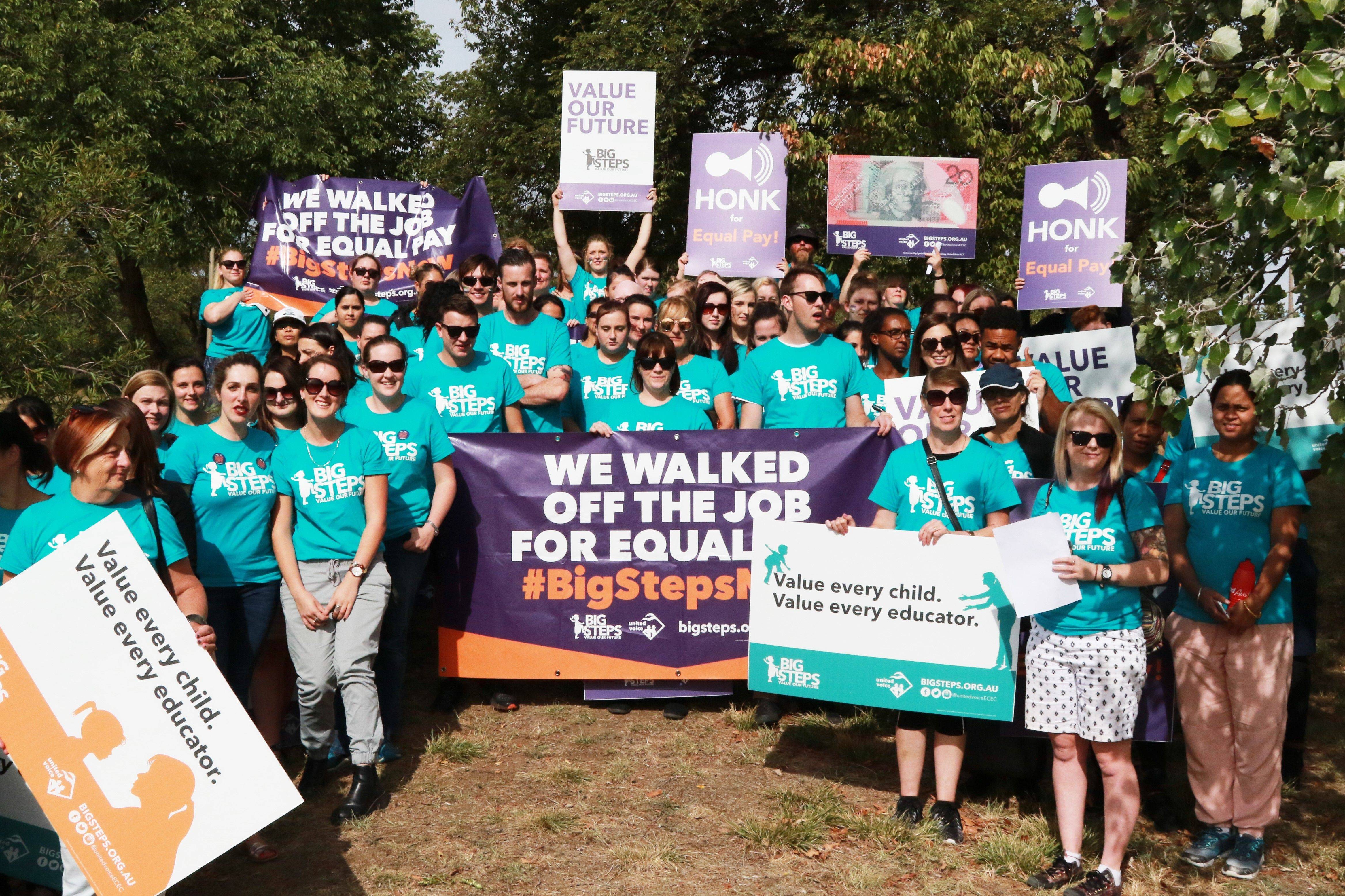 Canberra childcare educators walk off the job tomorrow to protest appalling wages