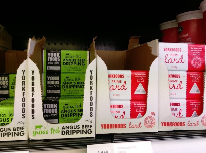 York Foods dripping and lard in the supermarket. Photo: John Thistleton.