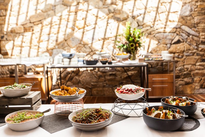 Delicious organic vegetarian catering from the The Boat House keeps your energy levels up all day. Image by photographer Chi Chu