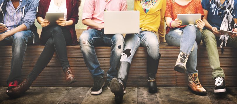 youth with laptops