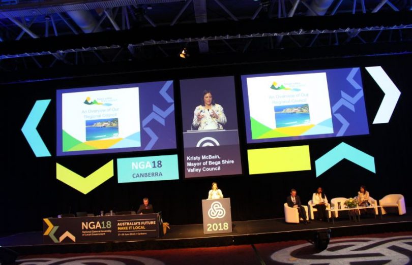 Bega Valley Shire Mayor, Kristy McBain makes her pitch to the next Federal Government. Photo: Ian Campbell