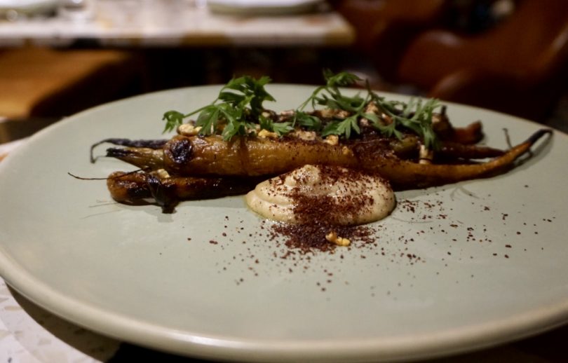 Roasted carrots, almond, cumin, shankleesh. Photo by Sophia Brady