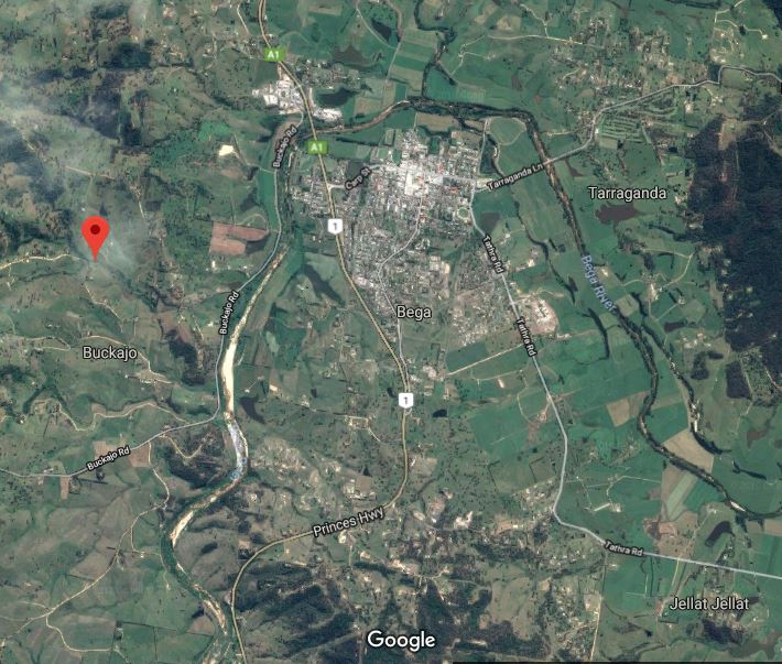 Daisy Hill Road, Buckajo, about 5km west of Bega. Photo: Google Maps