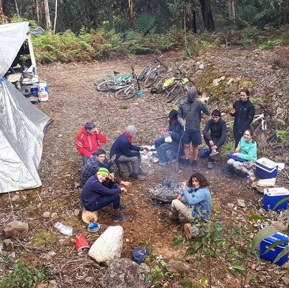 The start on another day in their 250 km trek. Photo: The Crossing Land Instagram.