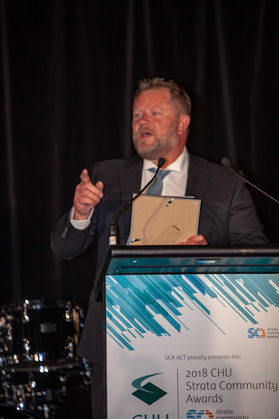 Alistair Scott from Vantage Strata - winner of the Commitment to Service and Ethics Award.