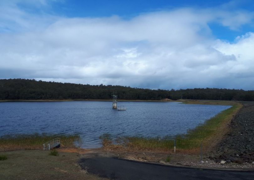 Deep Creek Dam, has now fallen to less than 80 per cent capacity. Photo: Eurobodalla Shire Council.