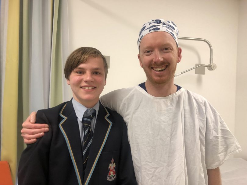 Surgeon Dr Ben Wagstaff with TJ