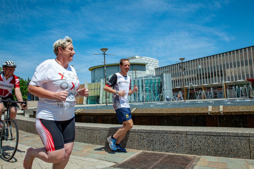 "It is really cool that we can put this team together and take part in the triathlon," Mr Parton said.