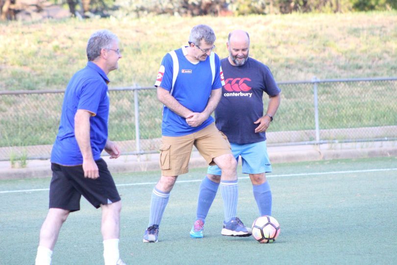 Imagine playing football where running is a foul..... Photo: Capital Football.