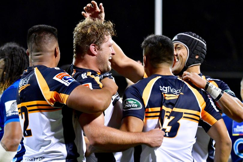 Brumbies celebrating