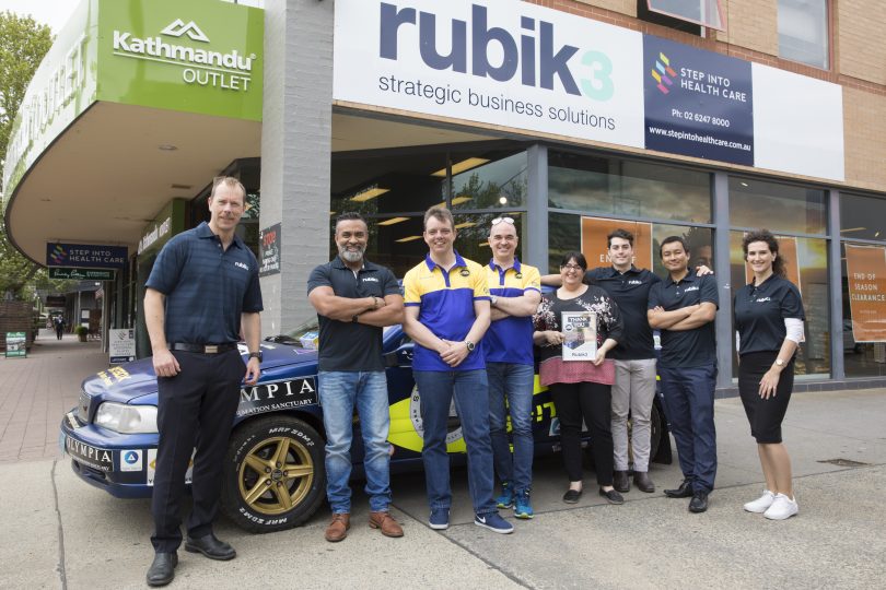Michael and Scott with staff from sponsor, Rubik3