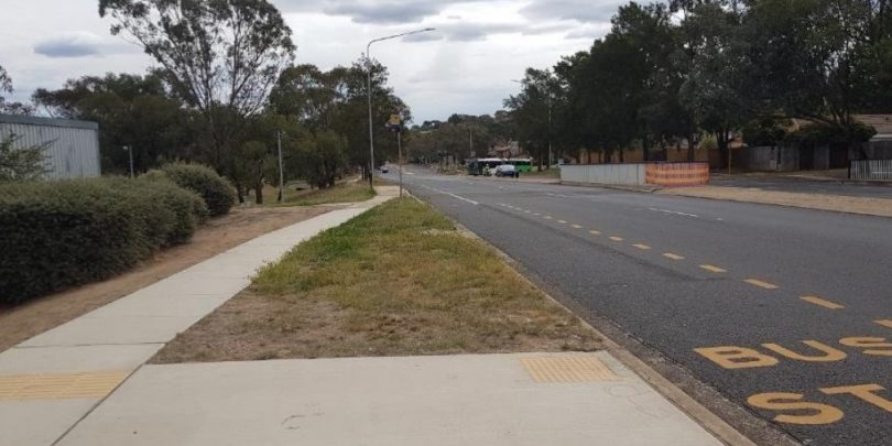 Bus stop 1340 on Sternberg Crescent in Wanniassa