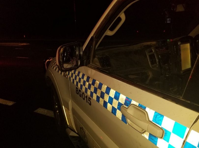 Damage to police car