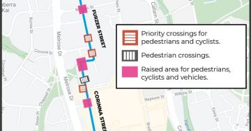 Protected pedestrian and cycle path on way for Woden