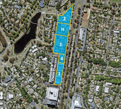 Overlay image of the second stage of JWLand's Lyneham residential precinct