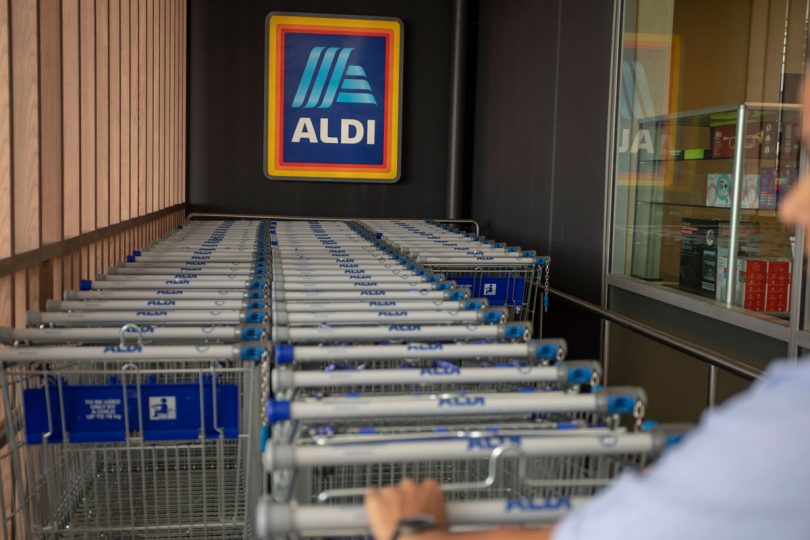 Aldi supermarket trolleys