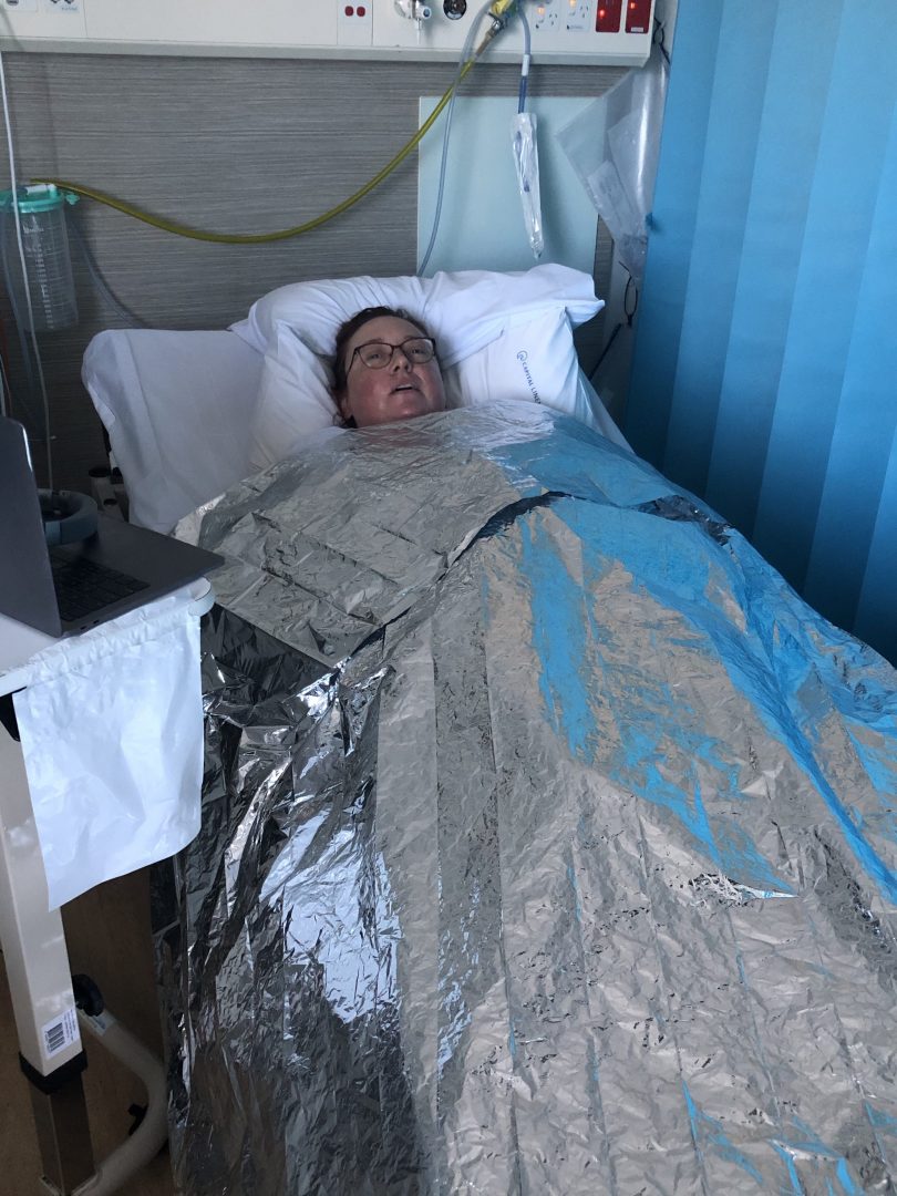 Kylie Johnson in hospital