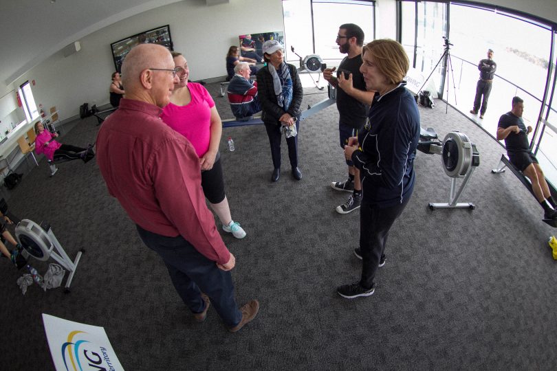 From left: Governor-General David Hurley, military spouse Michelle, Mrs Linda Hurley, Gary Wilson, Alison Creagh.