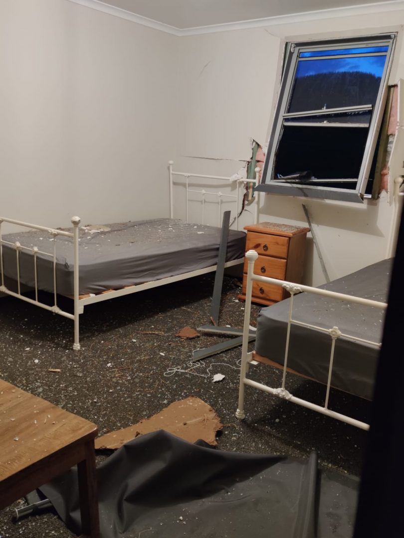 Damage inside the homestead