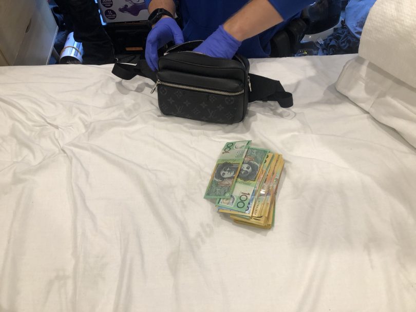 Police seize drugs, cash and replica firearm in Lawson search warrant. Photo: ACT Policing.