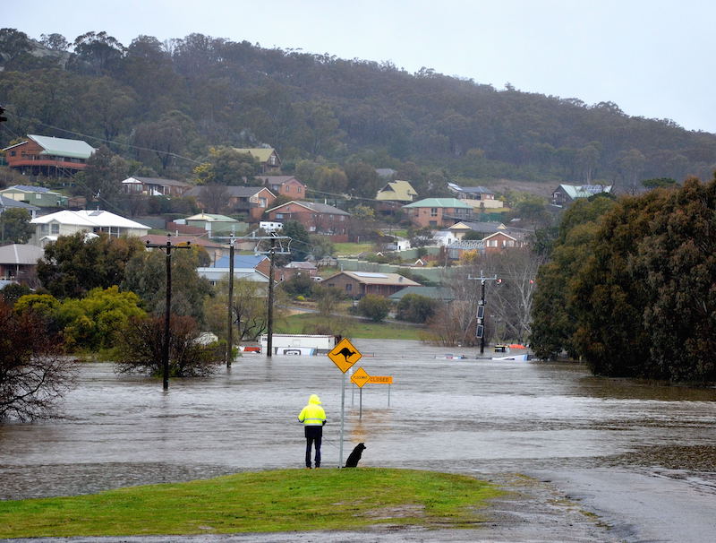 Flooding on Lower Sterne Street in Goulburn.