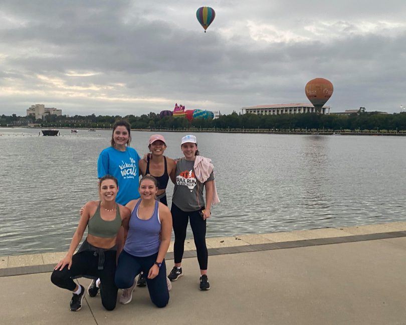 Running group at Lake Burley Griffin