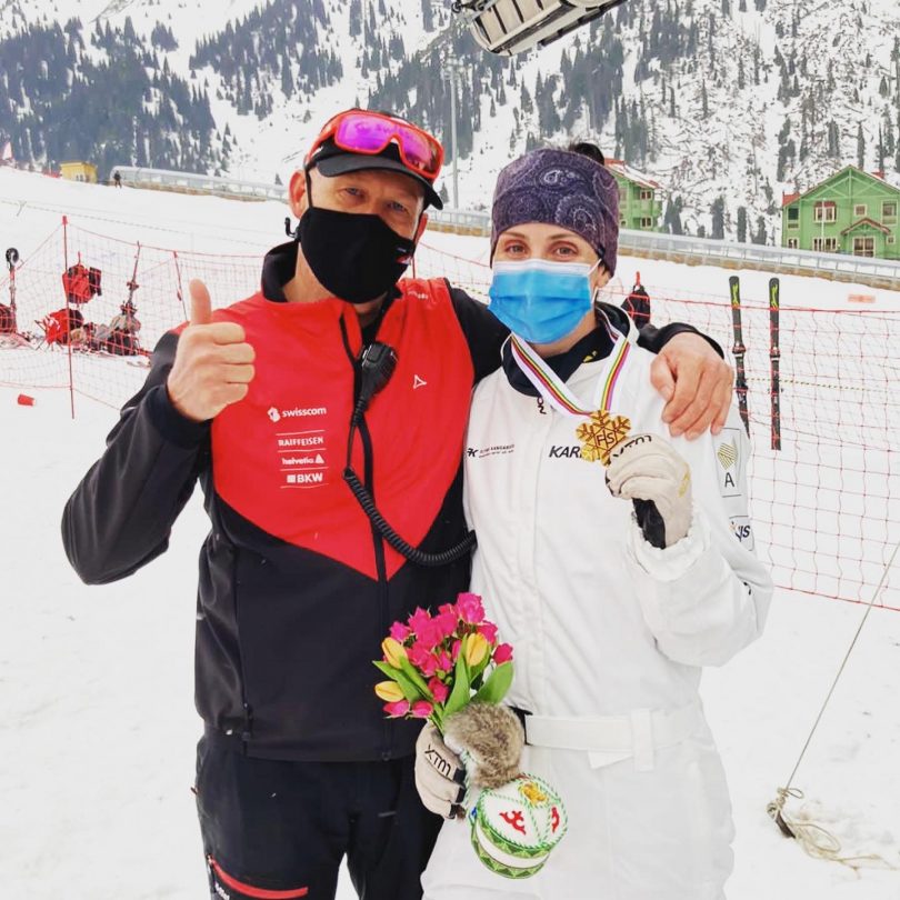Laura with her coach, Michel Roth