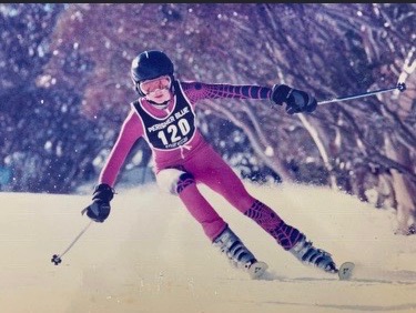 Laura Peel as a young girl competing at Thredbo