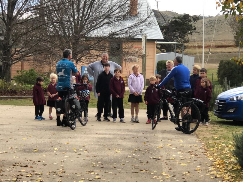 The kids at Bredbo Public School were keen to learn about the Integra Service Dogs.