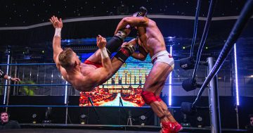 Pro wrestlers putting on family-friendly 'sports entertainment'