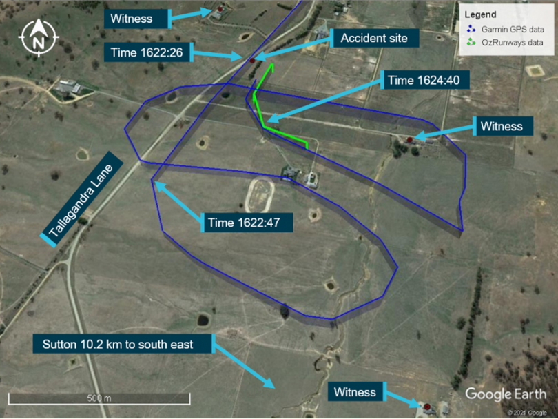 Sutton plane crash report diagram