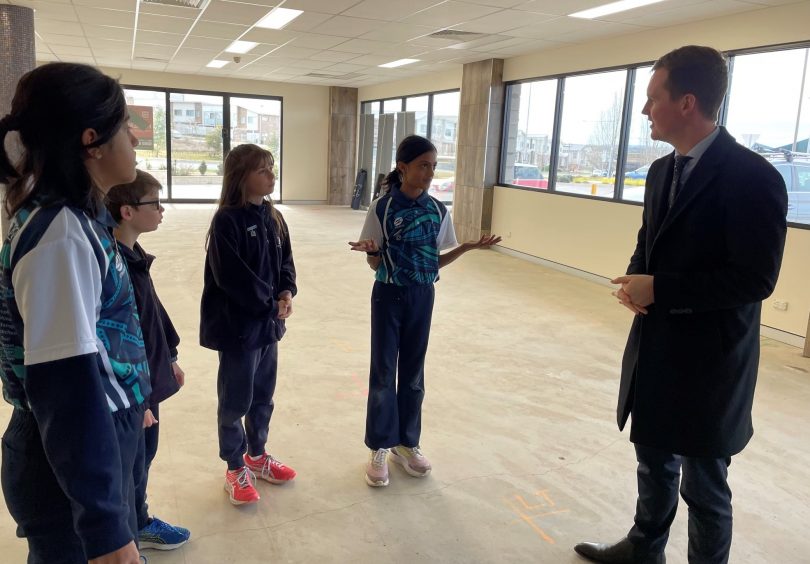 Chris Steel and kids at Coombs community space