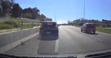 Footage released of P-plater driving 90 km/h over the limit passing police officer