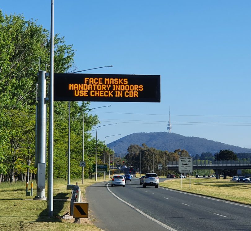 COVID road sign