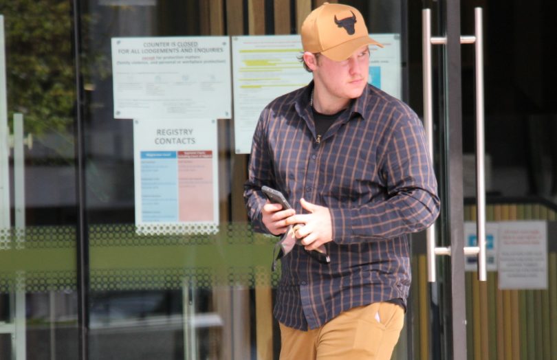 Man leaving court