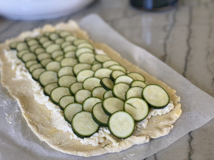 Zucchini and ricotta galette