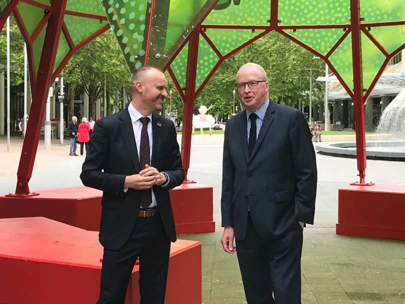 ACT Chief Minister Andrew Barr and City Renewal Authority CEO Malcolm Snow