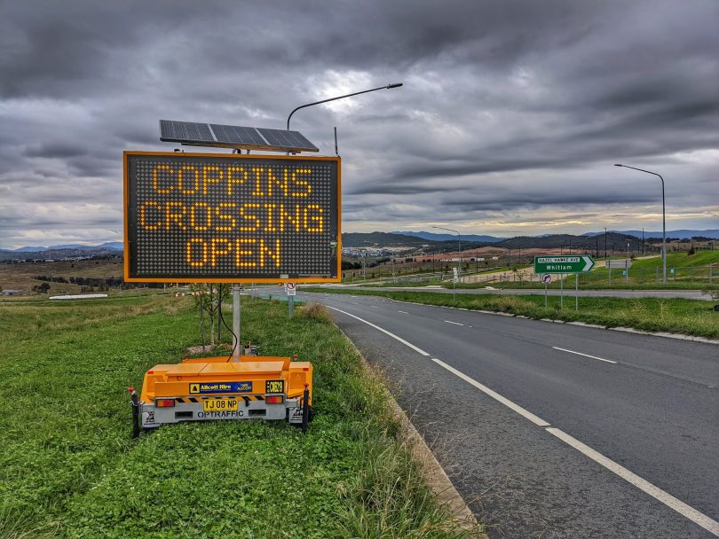 Coppins Crossing sign