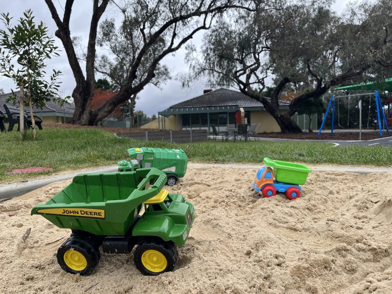 Trucks in a sand pit