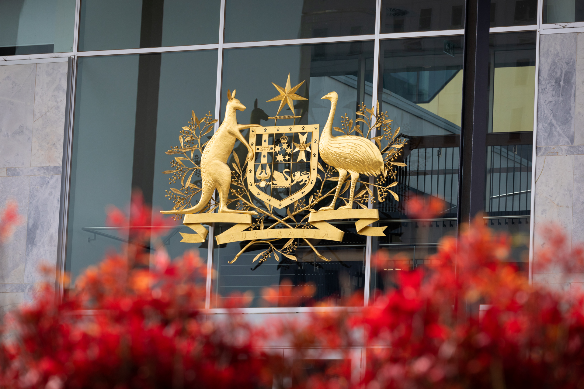 Australian Coat of Arms on court building