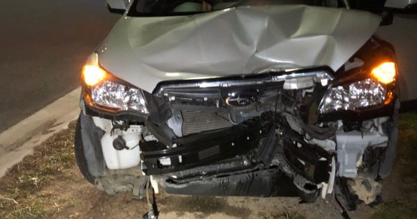 Alleged drunk driver with young child in car smashes into traffic lights