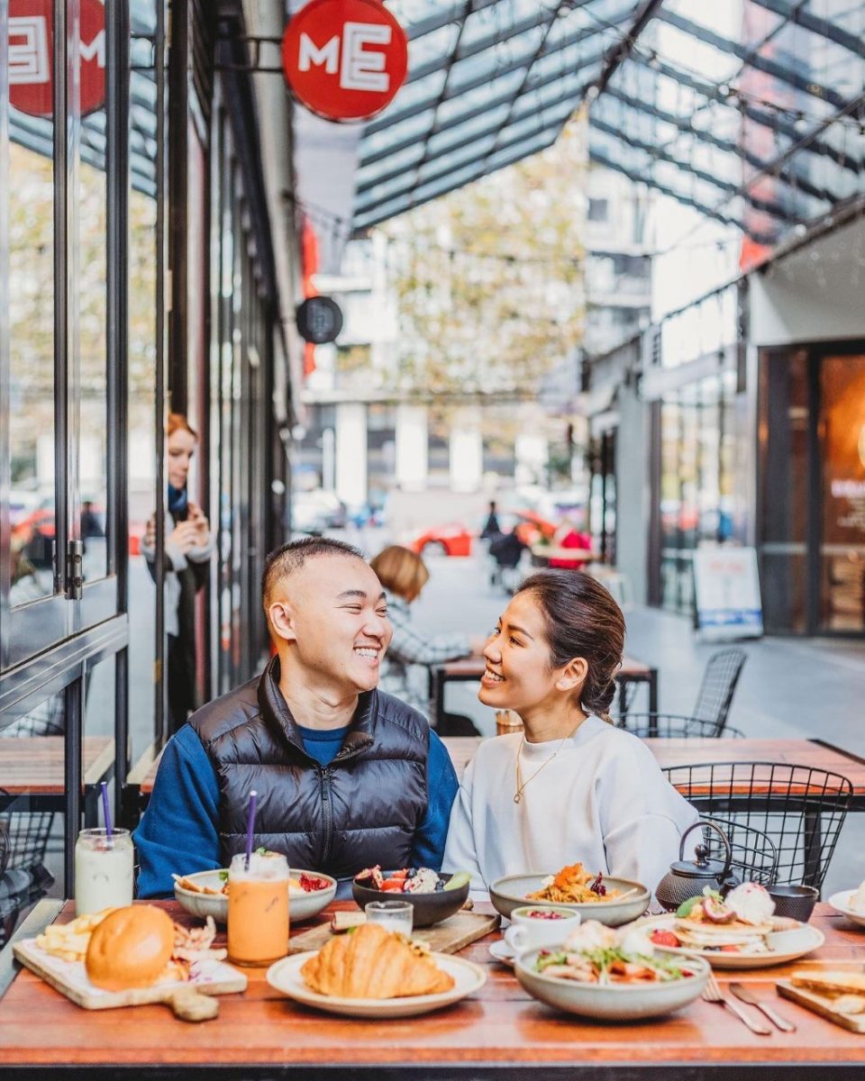 Two people sitting at a table