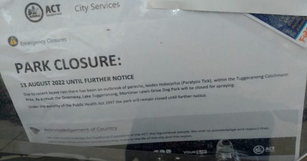 Hoax paralysis tick signage deemed 'public nuisance', reported to police